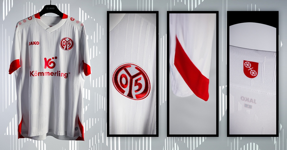 Traditionell in Rot und Weiß: Das neue Auswärtstrikot von Mainz 05 